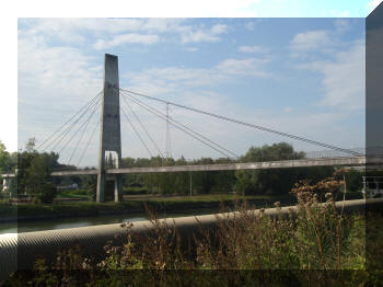 Footbridge in Obourg, Belgium