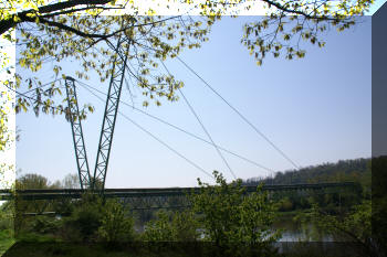 Pipeline bridge in Kralupy, Czechia