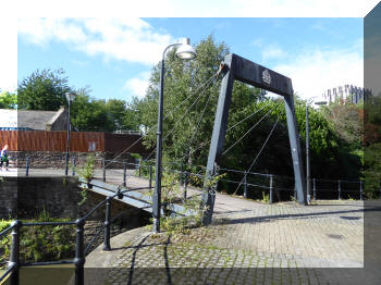 Footbridge at Castle Park, Bristol, England