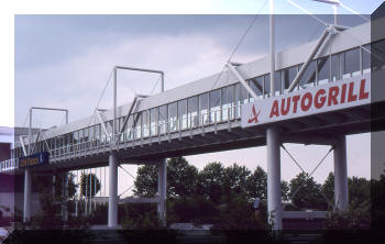 Footbridge at the Aire de Morainvilliers, France