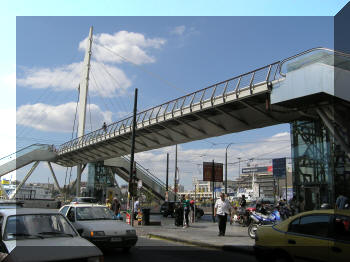 Metro bridge in Piraues harbour, Greece