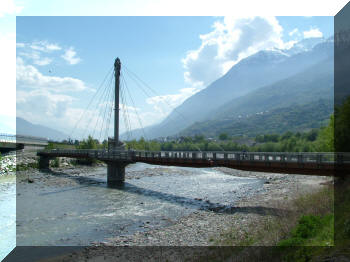 Footbridge in Aosta, Italy