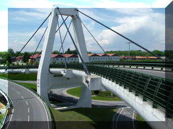 Exit bridge at Milano-Malpensa Airport, Italy