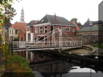 Swing bridge in Aldeboarn, Netherlands