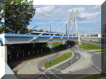 Tram bridge in Krakow, Poland