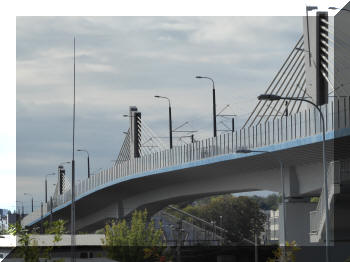 Tram bridge in Krakow, Poland