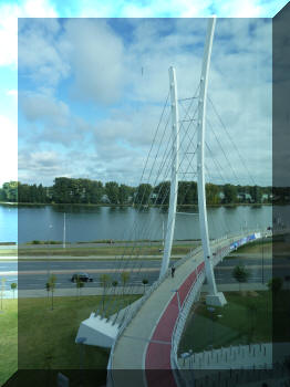 Footbridge in Poznan, Poland