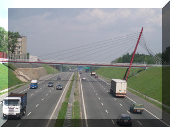 Footbridge in Ruda Slaska, Poland